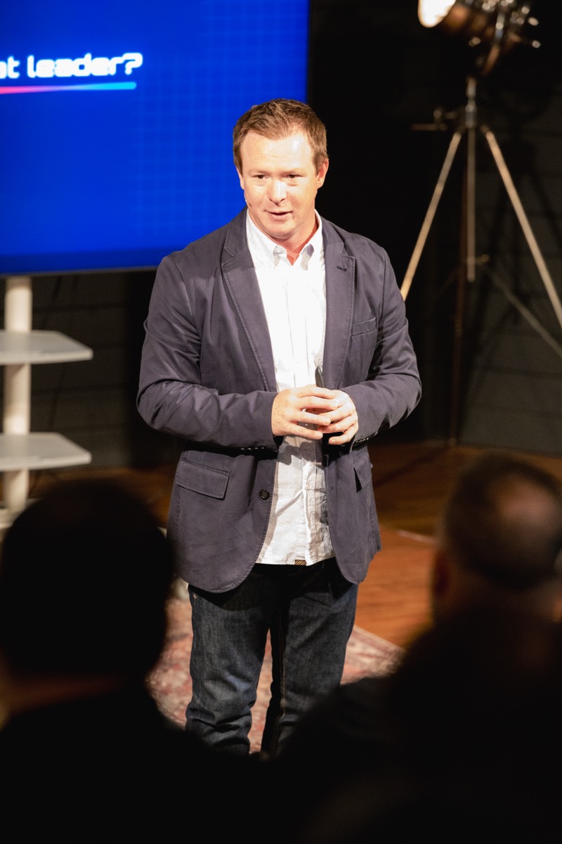 Curt on stage from audience perspective